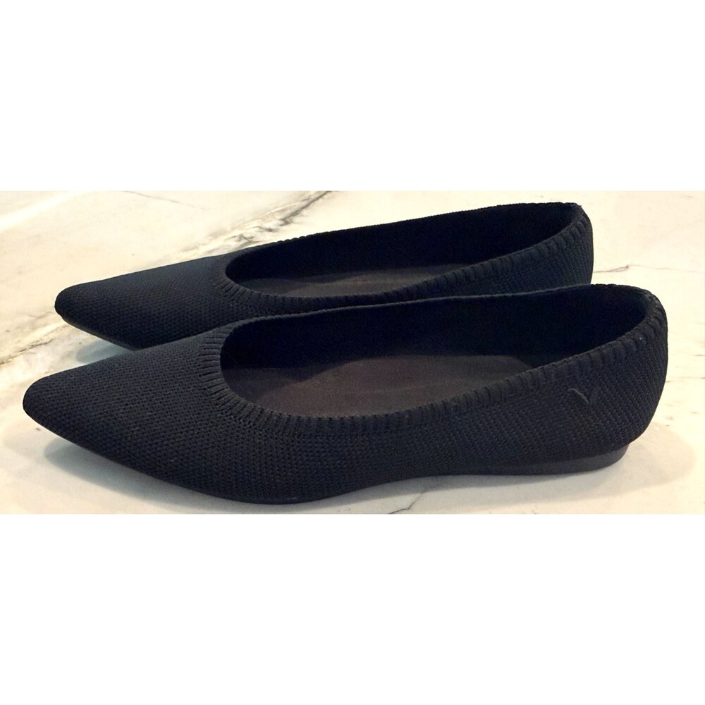 Vivaia Aria Pointed-Toe Ballet Flats Women’s Size 38 /7- 7.5 US Black Knit